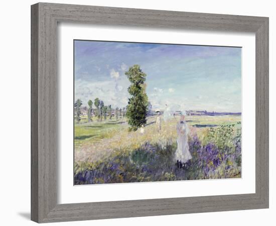 La Promenade (Argenteuil), 1875-Claude Monet-Framed Giclee Print