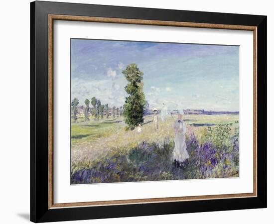 La Promenade (Argenteuil), 1875-Claude Monet-Framed Giclee Print