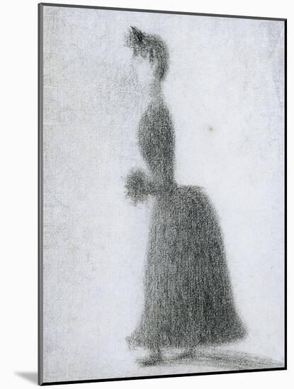 La Promeneuse au Manchon-Georges Seurat-Mounted Giclee Print