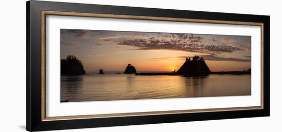 La Push, Washington. Quillayute River and Little James Island, Sunset-Michael Qualls-Framed Photographic Print