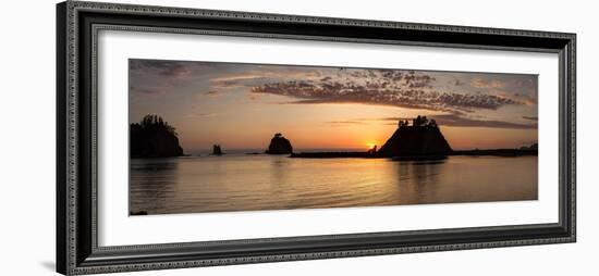 La Push, Washington. Quillayute River and Little James Island, Sunset-Michael Qualls-Framed Photographic Print