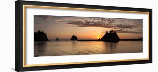 La Push, Washington. Quillayute River and Little James Island, Sunset-Michael Qualls-Framed Photographic Print