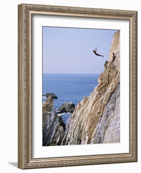 La Quebrada, Cliff Diver, Acapulco, Mexico-Steve Vidler-Framed Photographic Print