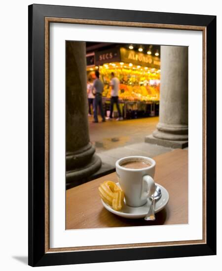 La Rambla, La Boqueria Market, Chocolate con Churros Breakfast, Barcelona, Spain-Alan Copson-Framed Photographic Print