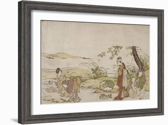 La récolte de champignons-Katsushika Hokusai-Framed Giclee Print