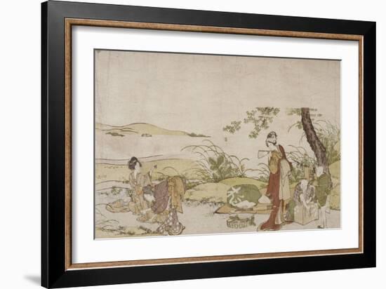 La récolte de champignons-Katsushika Hokusai-Framed Giclee Print