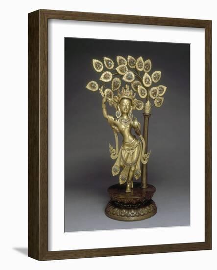 La reine Maya Devi donnant naissance au prince Siddhârta, le futur Buddha Cakyamuni-null-Framed Giclee Print