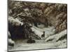 La remise des chevreuils en hiver-Gustave Courbet-Mounted Giclee Print