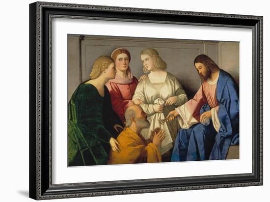 La Remise Des Clefs a Saint Pierre - Christ Giving the Keys to Saint Peter - Catena, Vincenzo Di Bi-Vincenzo Di Biagio Catena-Framed Giclee Print