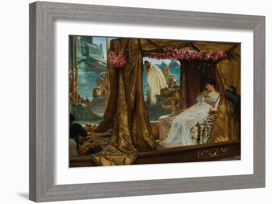 La Rencontre Entre Antoine Et Cleopatre - La Reine D'egypte Cleopatre (79-30 Avant Jc) Rencontre So-Lawrence Alma-Tadema-Framed Giclee Print