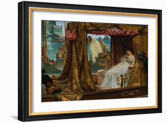 La Rencontre Entre Antoine Et Cleopatre - La Reine D'egypte Cleopatre (79-30 Avant Jc) Rencontre So-Lawrence Alma-Tadema-Framed Giclee Print