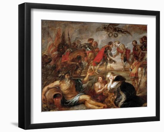 La Rencontre Entre Ferdinand III De Habsbourg (1608-1657), Roi De Hongrie, De Boheme Et De Germanie-Peter Paul Rubens-Framed Giclee Print