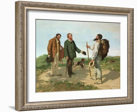 La Rencontre or Bonjour Monsieur Courbet, 1854-Gustave Courbet-Framed Giclee Print