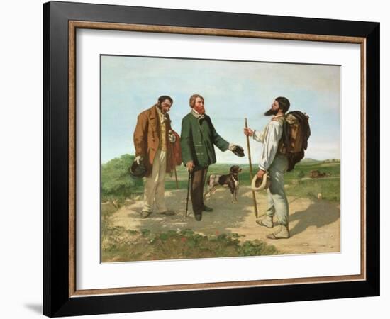 La Rencontre or Bonjour Monsieur Courbet, 1854-Gustave Courbet-Framed Giclee Print