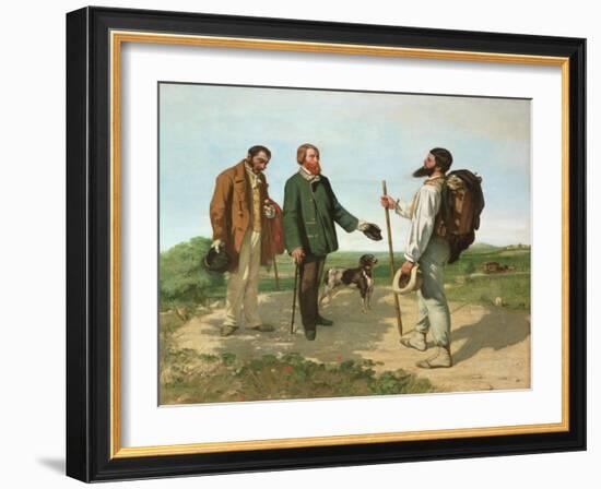 La Rencontre or Bonjour Monsieur Courbet, 1854-Gustave Courbet-Framed Giclee Print