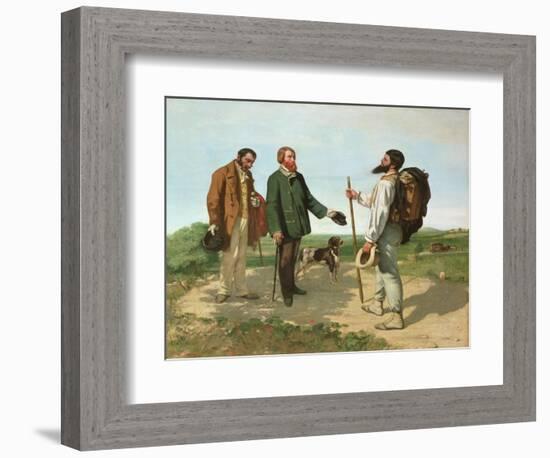 La Rencontre or Bonjour Monsieur Courbet, 1854-Gustave Courbet-Framed Premium Giclee Print