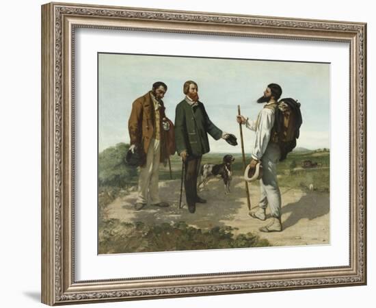 La rencontre ou "Bonjour Monsieur Courbet"-Gustave Courbet-Framed Giclee Print