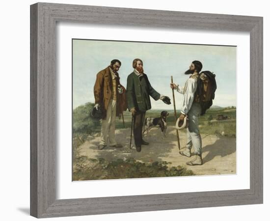 La rencontre ou "Bonjour Monsieur Courbet"-Gustave Courbet-Framed Giclee Print