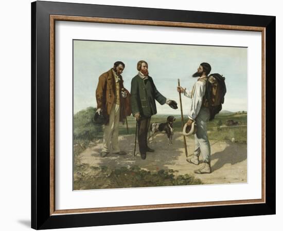 La rencontre ou "Bonjour Monsieur Courbet"-Gustave Courbet-Framed Giclee Print