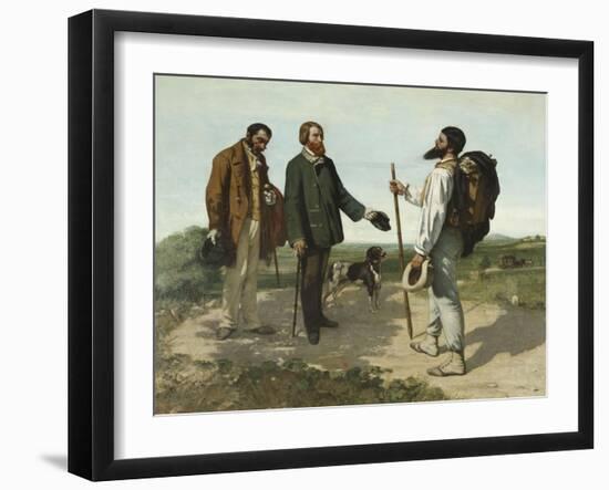 La rencontre ou "Bonjour Monsieur Courbet"-Gustave Courbet-Framed Giclee Print