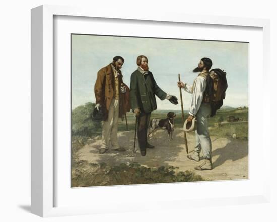 La rencontre ou "Bonjour Monsieur Courbet"-Gustave Courbet-Framed Giclee Print