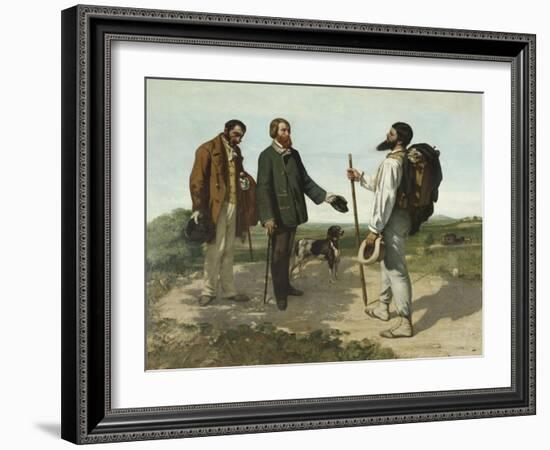 La rencontre ou "Bonjour Monsieur Courbet"-Gustave Courbet-Framed Giclee Print