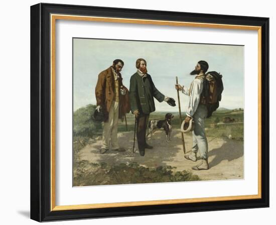 La rencontre ou "Bonjour Monsieur Courbet"-Gustave Courbet-Framed Giclee Print
