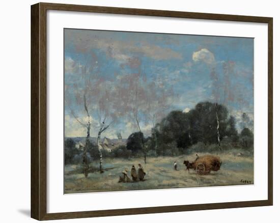 La Rentree Des Foins a Marcoussis, 1870-74-Jean-Baptiste-Camille Corot-Framed Giclee Print