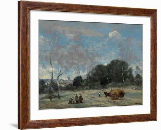 La Rentree Des Foins a Marcoussis, 1870-74-Jean-Baptiste-Camille Corot-Framed Giclee Print