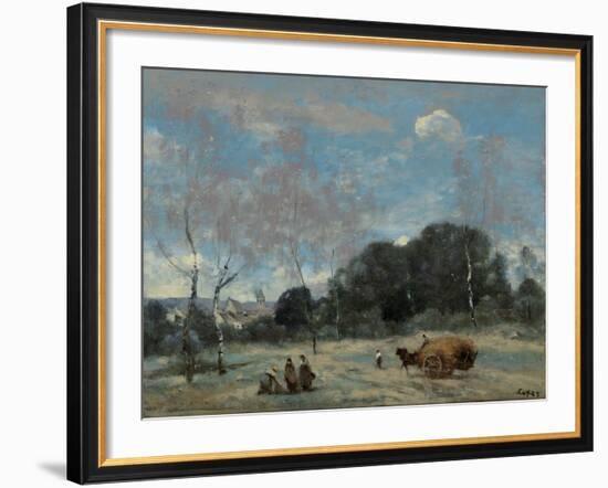 La Rentree Des Foins a Marcoussis, 1870-74-Jean-Baptiste-Camille Corot-Framed Giclee Print