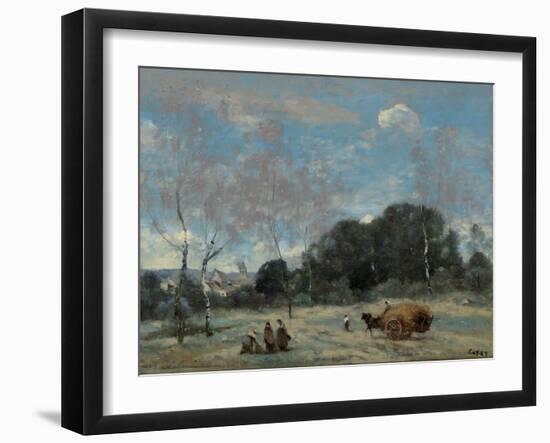 La Rentree Des Foins a Marcoussis, 1870-74-Jean-Baptiste-Camille Corot-Framed Giclee Print