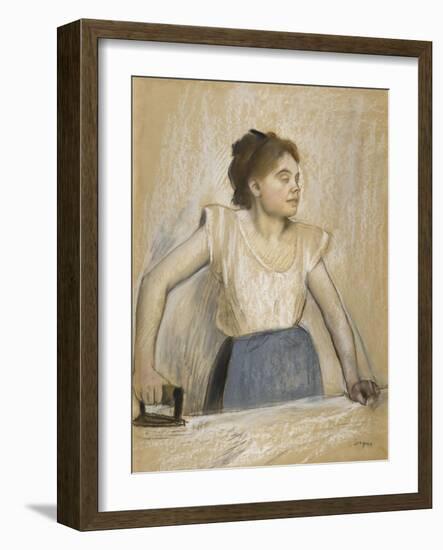 La repasseuse-Edgar Degas-Framed Giclee Print