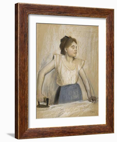 La repasseuse-Edgar Degas-Framed Giclee Print