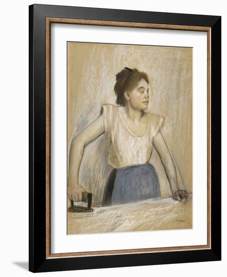 La repasseuse-Edgar Degas-Framed Giclee Print