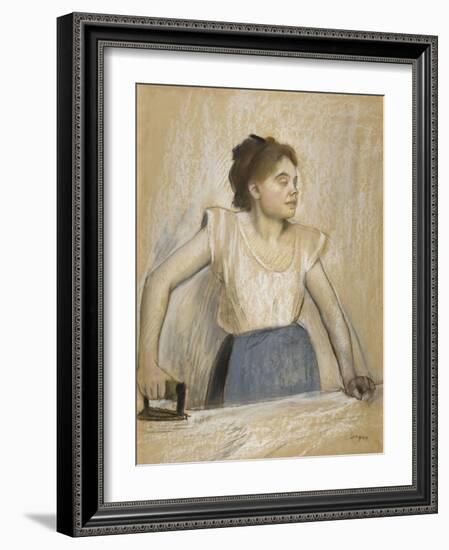 La repasseuse-Edgar Degas-Framed Giclee Print