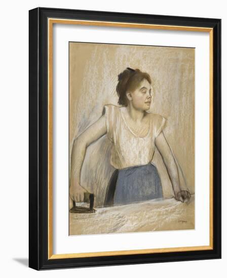 La repasseuse-Edgar Degas-Framed Giclee Print