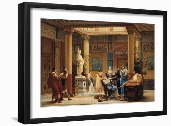 La Répétition du "Joueur de Flûte..." et de "la Femme de Diomède" dans l'atrium de la Maison-Gustave Clarence Rodolphe Boulanger-Framed Giclee Print