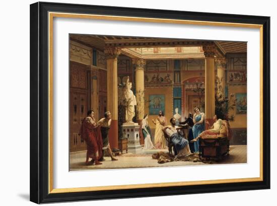 La Répétition du "Joueur de Flûte..." et de "la Femme de Diomède" dans l'atrium de la Maison-Gustave Clarence Rodolphe Boulanger-Framed Giclee Print