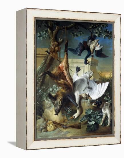 La Retour De Chasse: a Hunting Dog Guarding Dead Game-Jean-Baptiste Oudry-Framed Premier Image Canvas