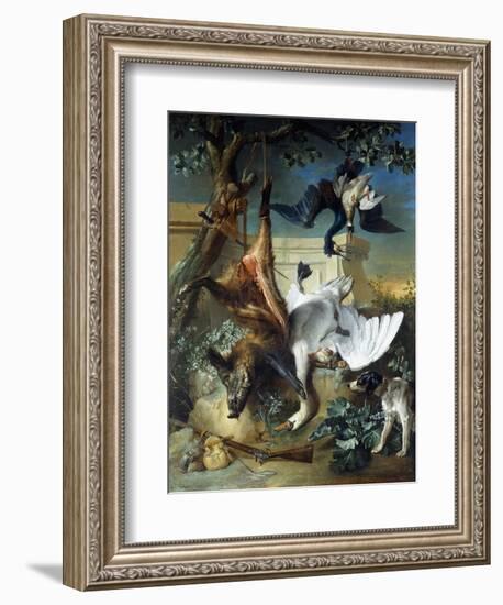 La Retour De Chasse': a Hunting Dog Guarding Dead Game-Jean-Baptiste Oudry-Framed Giclee Print