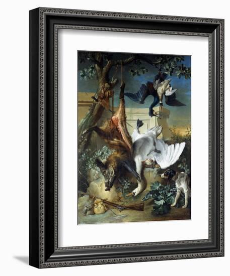 La Retour De Chasse': a Hunting Dog Guarding Dead Game-Jean-Baptiste Oudry-Framed Giclee Print