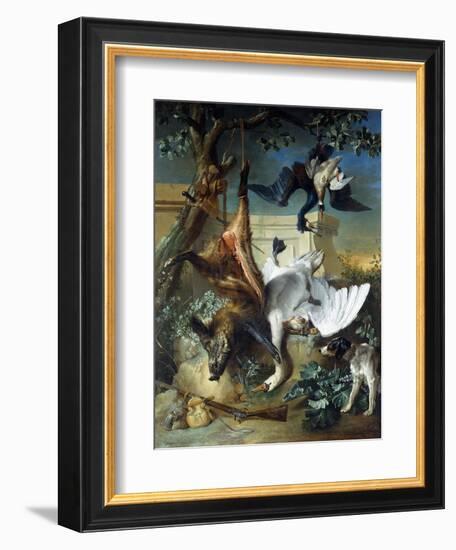 La Retour De Chasse': a Hunting Dog Guarding Dead Game-Jean-Baptiste Oudry-Framed Giclee Print