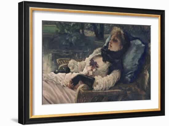 La rêveuse ou Soirée d'été-James Tissot-Framed Giclee Print