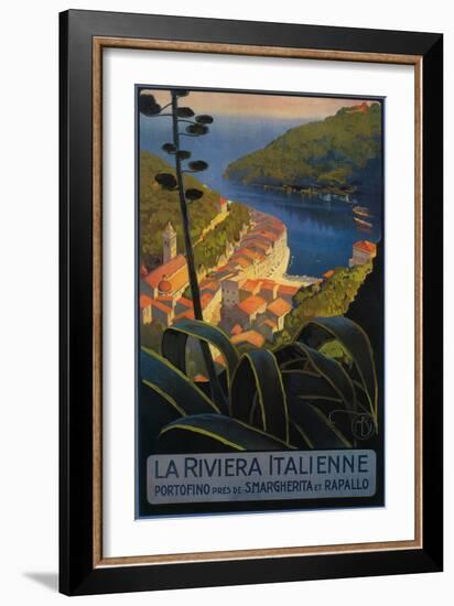 La Riviera Italienne: From Rapallo to Portofino Travel Poster - Portofino, Italy-Lantern Press-Framed Art Print