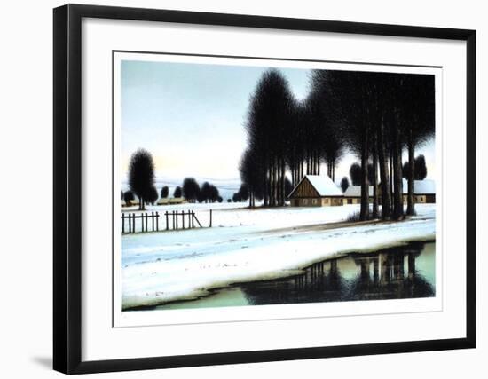 La rivière sous la neige-Jacques Deperthes-Framed Limited Edition