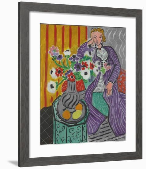 La Robe Violette et Anemones-Henri Matisse-Framed Art Print