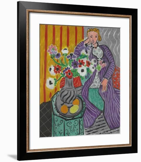La Robe Violette et Anemones-Henri Matisse-Framed Art Print