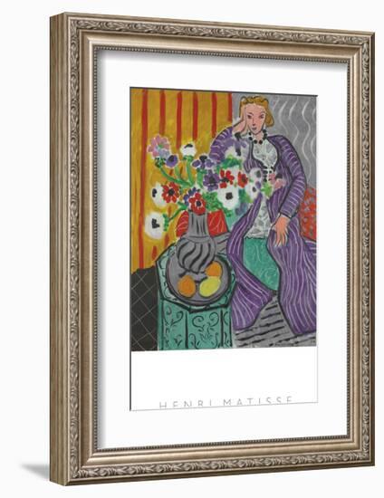 La Robe Violette et Anemones-Henri Matisse-Framed Art Print