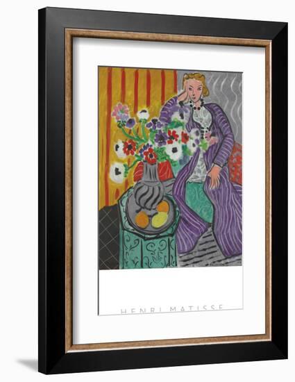 La Robe Violette et Anemones-Henri Matisse-Framed Art Print