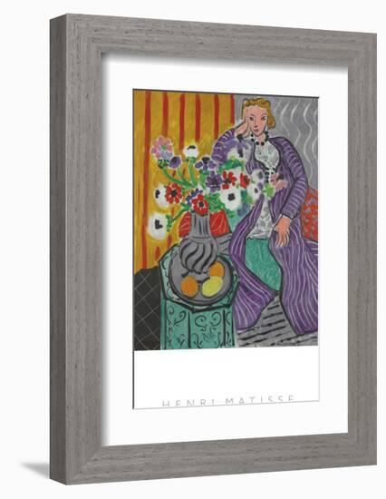 La Robe Violette et Anemones-Henri Matisse-Framed Art Print